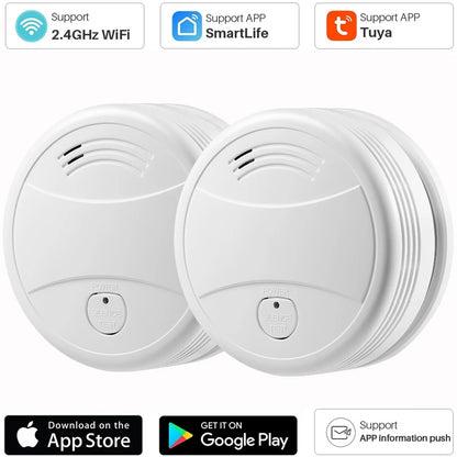 Tuya Smart Wifi Smoke Detector Sensor 80DB Alarm Fire Smoke Detector Wifi Fire Protection Home Security Alarm Smart Life APP