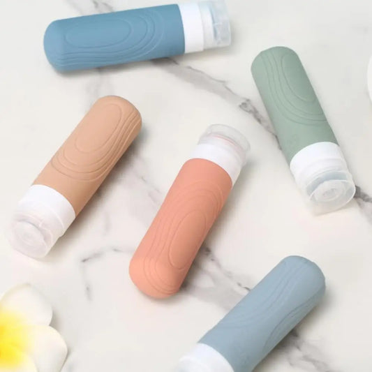 Silicone Travel Bottles Set of 4 Leak Proof 90ml Travel Refillable Bottles for Lotion Shampoo for Toiletries for On-the-go