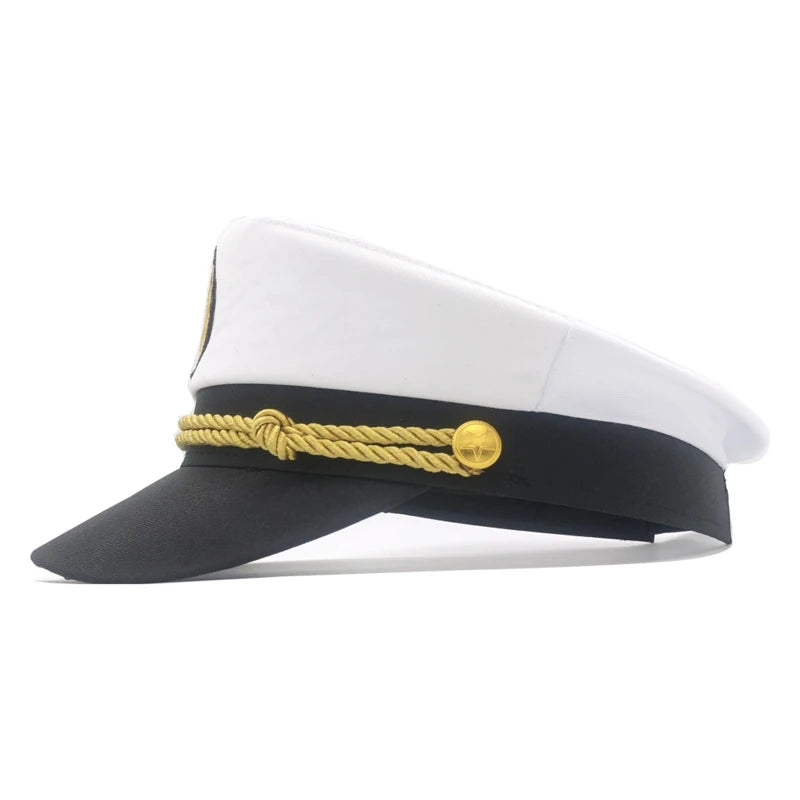 Navy Marine Hat Yacht Captain Hat  Captain Costume Men  Cap Beanie Navy Marine  Hat Formal Dress