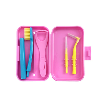 Portable Toothbrush Box Orthodontic Oral Hygiene Tools Kits Interdental Brush Tongue Scraper Travel Toothbrush Teeth Whitening