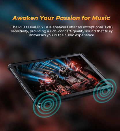 Oukitel RT9 Rugged TabletRugged Tablet 10.1" HD Display 24GB RAM 256GB Waterproof Tablet 11000mAh Battery Android 14.0 Tablet PC