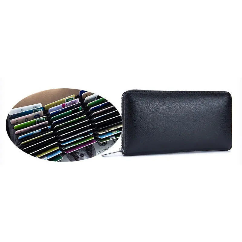 Women RFID Blocking Wallet Genuine Leather Anti Theft 36 Card Holders Women Wallets With Phone Case Clutch Bags Coin Purse Girl