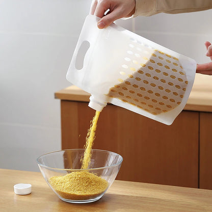 Food Storage Grain Bag Multigrain Pour Reusable Portable Bag Cereal Flour Bean Nut Rice Tea Powder Water Reusable Organizer Case