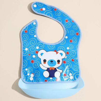 Baby food bib Baby waterproof bib three-dimensional detachable food food pocket Child child saliva pocket