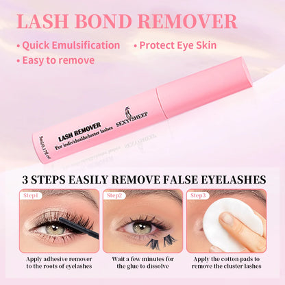 DIY Lash Extension Kit Lash Clusters Eyelash Extension Individual Lashes Kit with Lash Bond & Seal Remover Tweezers