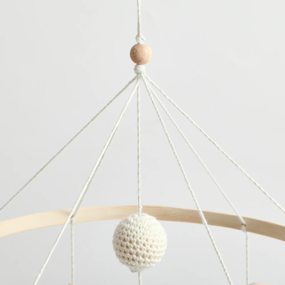 Baby Mobile Crib Bed Bell Musical Rattles Toys Soft Felt Cartoon Animal for Infants Nursery Mobiles Forest Animals Crib Toys