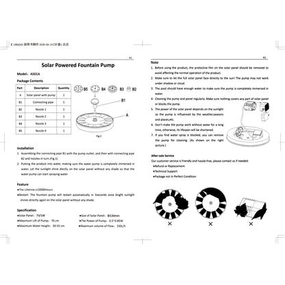 Waterfall Fountain Mini Solar Water Fountain Pool Pond Garden Decoration Outdoor Bird Bath Solar Powered Fountain Floating Water