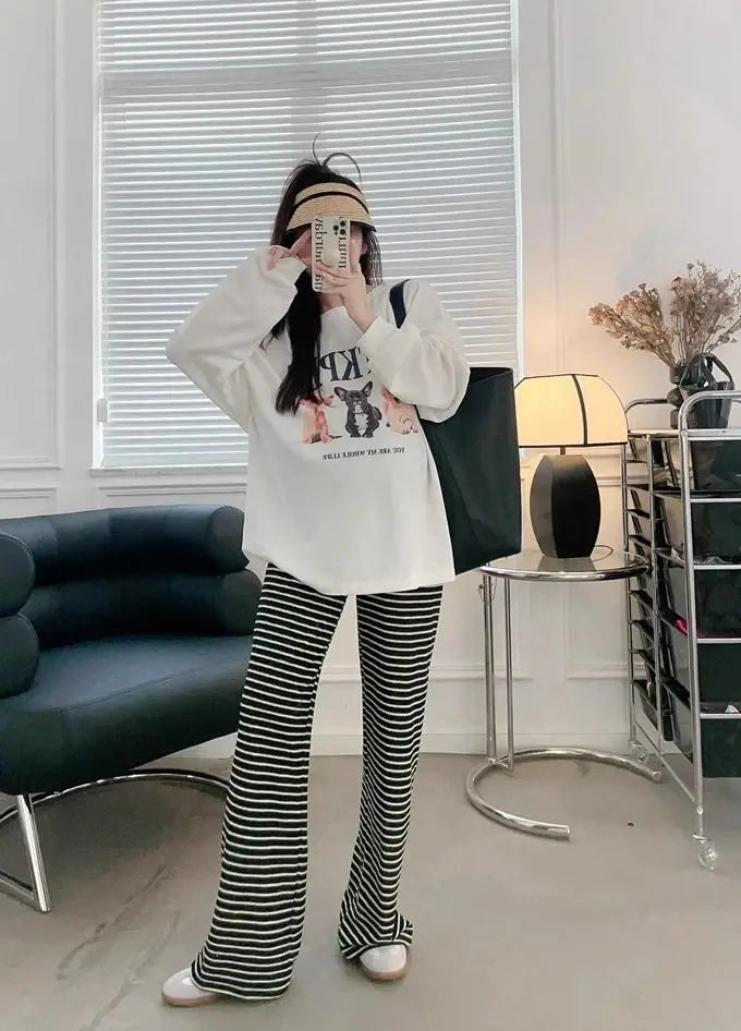 2025 Maternity Pants Home Clothes for Pregnant Women Leisure Belly Support Clothing Pregnancy Striped Trousers Woman Summer Kids