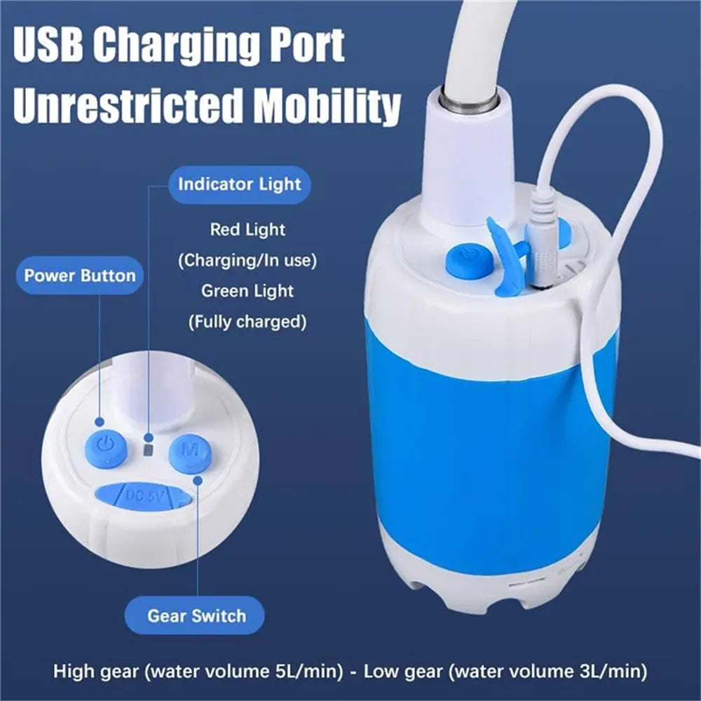 Camping Shower Set Portable Outdoor Shower Electric Hiking Shower Water Bag For Travel Car Washing Camping Survival Equipment