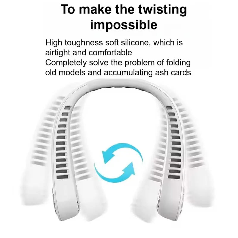 Newest Rechargeable Personal  Hanging Neck Fan USB Mini Portable&Wearable Neck Fan Bladeless Outdoor Sport Fan