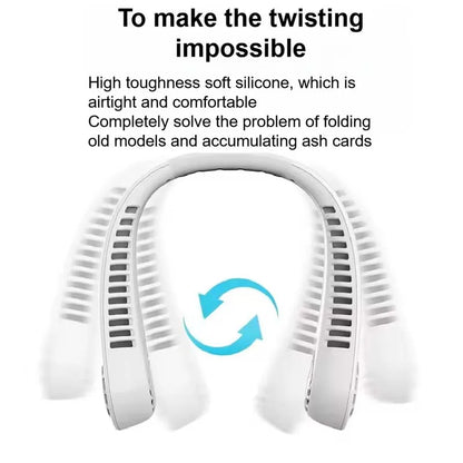 Newest Rechargeable Personal  Hanging Neck Fan USB Mini Portable&Wearable Neck Fan Bladeless Outdoor Sport Fan