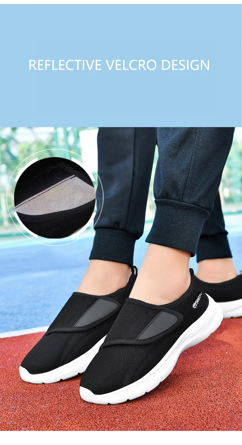 Diabetic Shoes for Men Wide Width Walking Shoes Slip-On Orthopedic Shoes for Swollen Feet Foot Pain Relief Cushion Sneakers