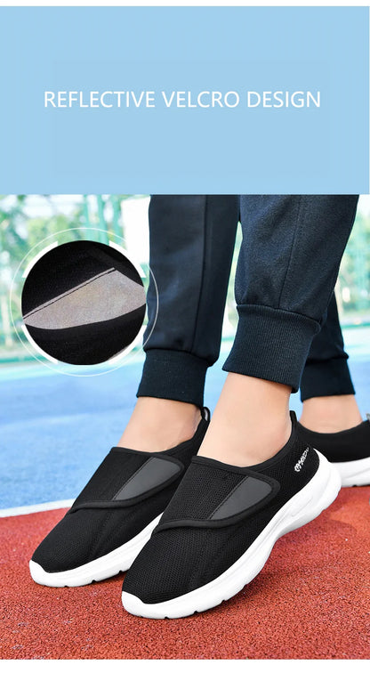 Diabetic Shoes for Men Wide Width Walking Shoes Slip-On Orthopedic Shoes for Swollen Feet Foot Pain Relief Cushion Sneakers