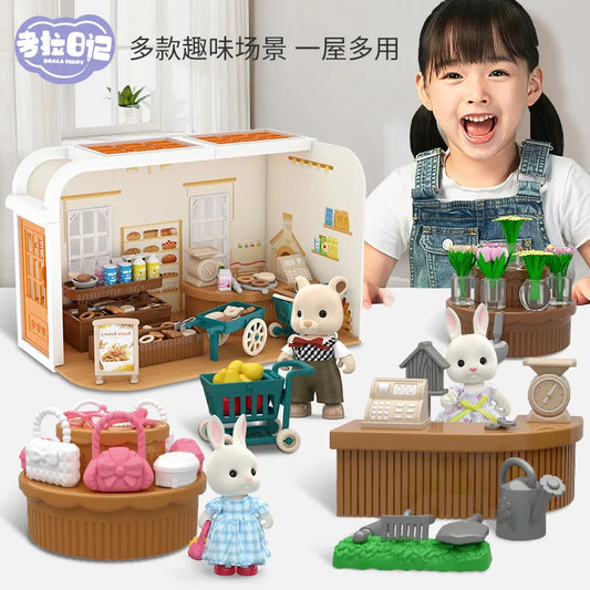 mini supermarket shopping games dollhouse furniture accessories Intellectual education toys for kid family interaction toys