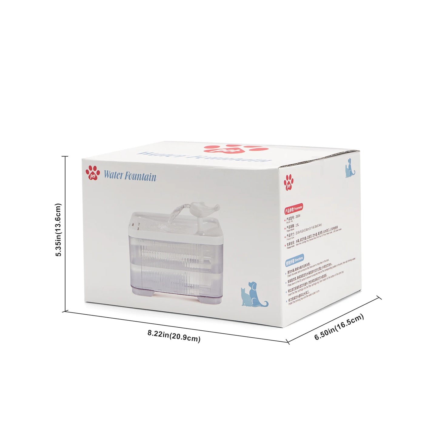 Cat&Dog Water Fountain Auto Filter Transparent Drinker USB Electric Mute Recirculate Filtering Large Capacity Water Dispenser