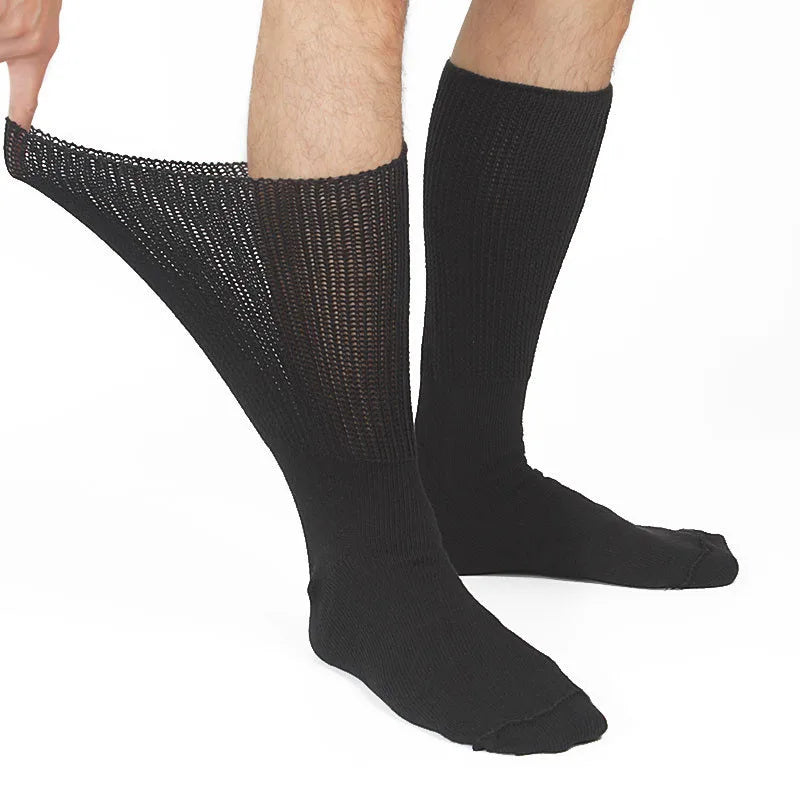 Diabetic Over The Calf Socks Cotton Loose Socks Black White Maternity Confinement Anti-edema