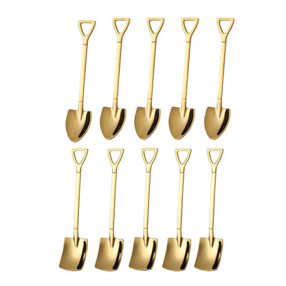 10pcs Stainless steel shovel spoon pointed shovel shovel spoon coffee spoon scoop of ice cream dessert spoon