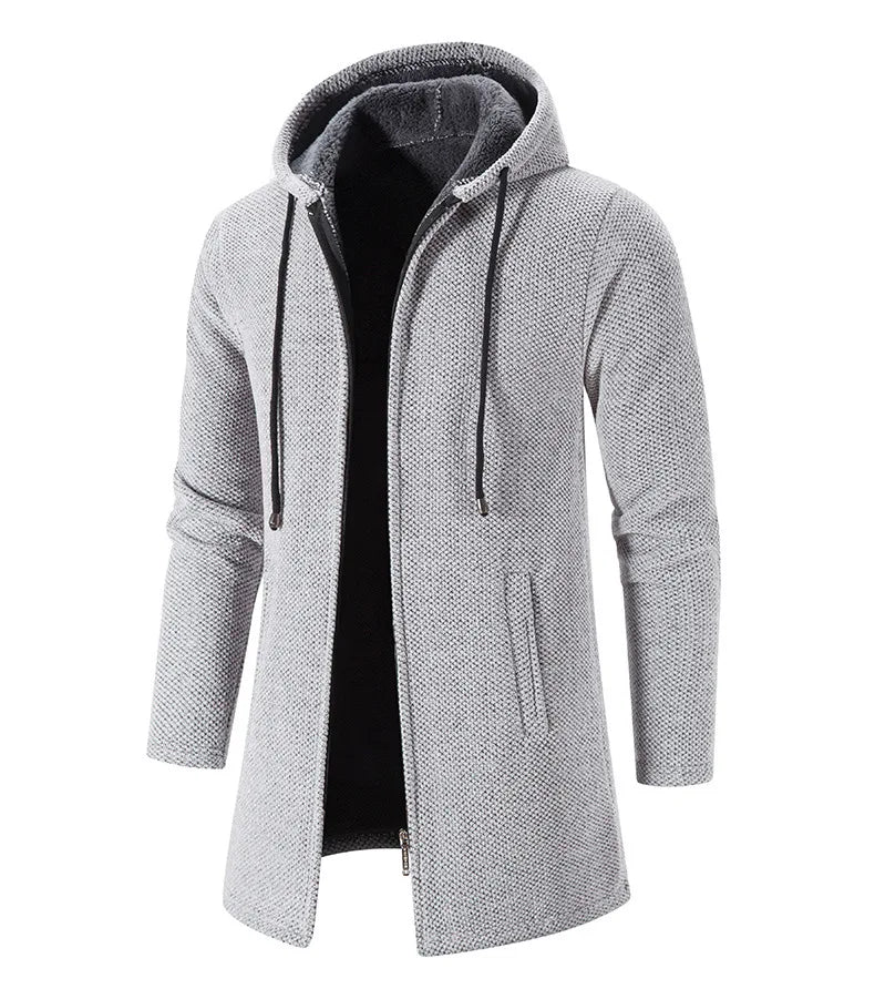 Men's Sweaters Coat Autumn Winter New Hot Warm Zipper Medium Long Cardigan Sweaters Man Casual Knitwear Sweatercoat mens clothes