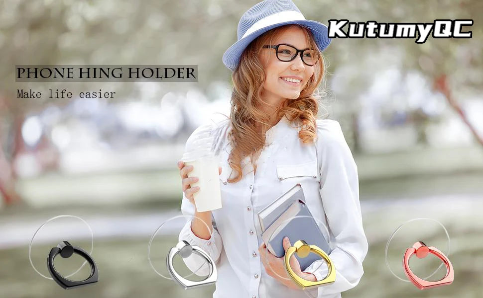 Transparent  Cell Phone Ring Holder Stand 360° Degree Rotation Clear Finger Grip Kickstand Compatible iPhones or Phone Case