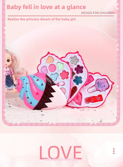 Girl Ice Cream Cosmetics Princess Cosmetics Box Ice Cream Box Lipstick Children's Toys Children's Games Baby Cosmetics Set