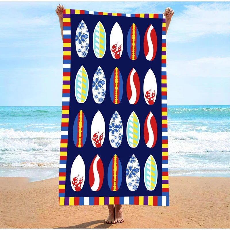 Oversized Rainbow Striped Beach Towel Vibrant Rainbow Colors Quick-Dry Microfiber Strong Wrap Design Beach & Pool Use Beach