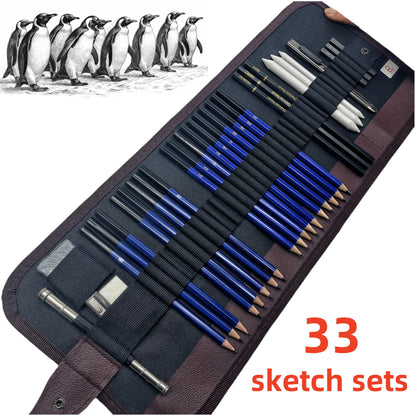 33pcs  drawing supplies,drawing supplies for artists,drawing supplies for kids ,  sketching sets, studio learning, stocking prod