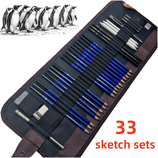 33pcs  drawing supplies,drawing supplies for artists,drawing supplies for kids ,  sketching sets, studio learning, stocking prod