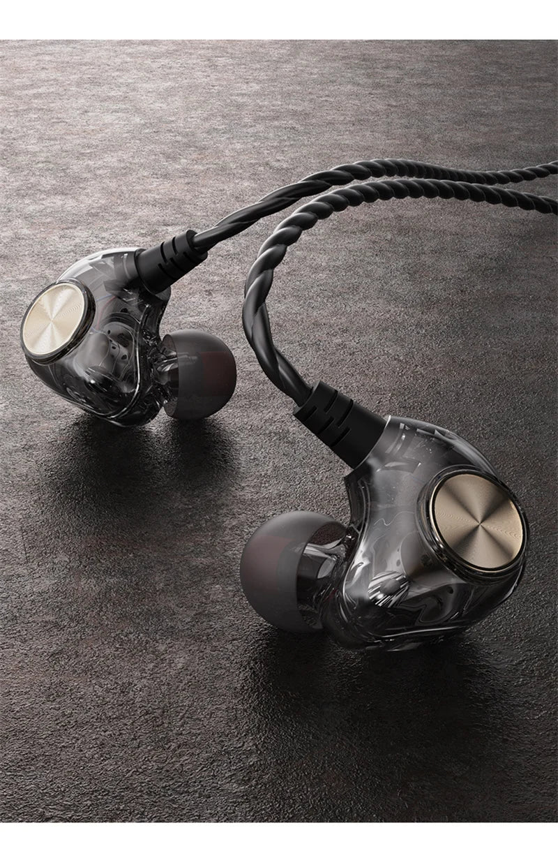 Android Mobile Phone DrivebyWire Headset Metal Heavy Bass Computer PC Headset InEar Sports Headset