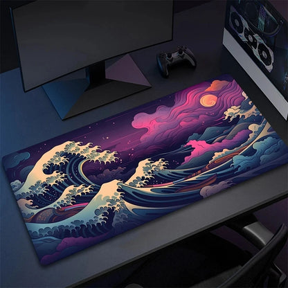 Mousepad Japan Art Great Waves Rubber Mouse Pad Lock Edge Playmat Non-Slip Office Computer Mice Pads Table Gaming Accessories