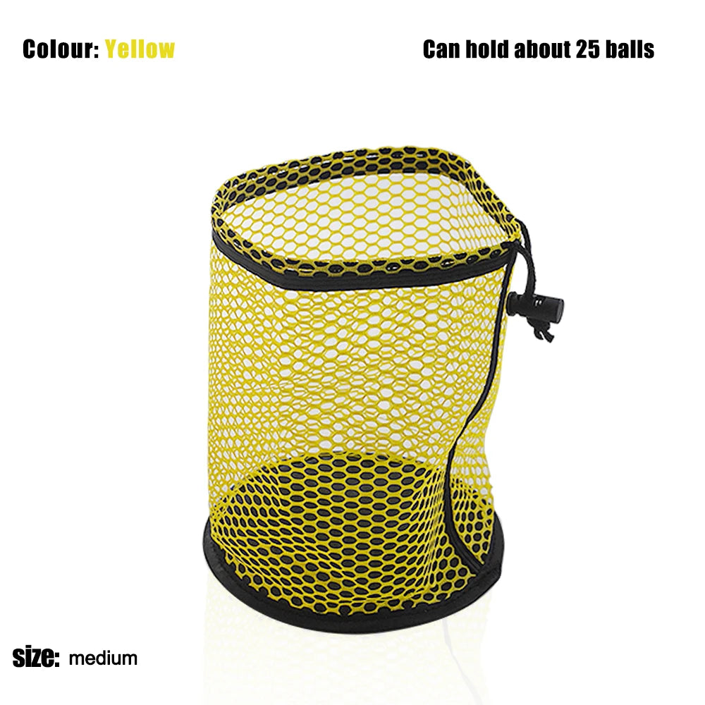 Portable Multipurpose Sports Mesh Net Bag Golf Ball Organizer Bag Drawstring Pouch Golf Sports Supplies Can hold 12/25/50 Balls
