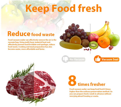 Portable Vacuum Sealer Package Machine Food Vacuum Sealer With Free 10pcs Vacuum bags Household Vacuum Food Sealing preservation