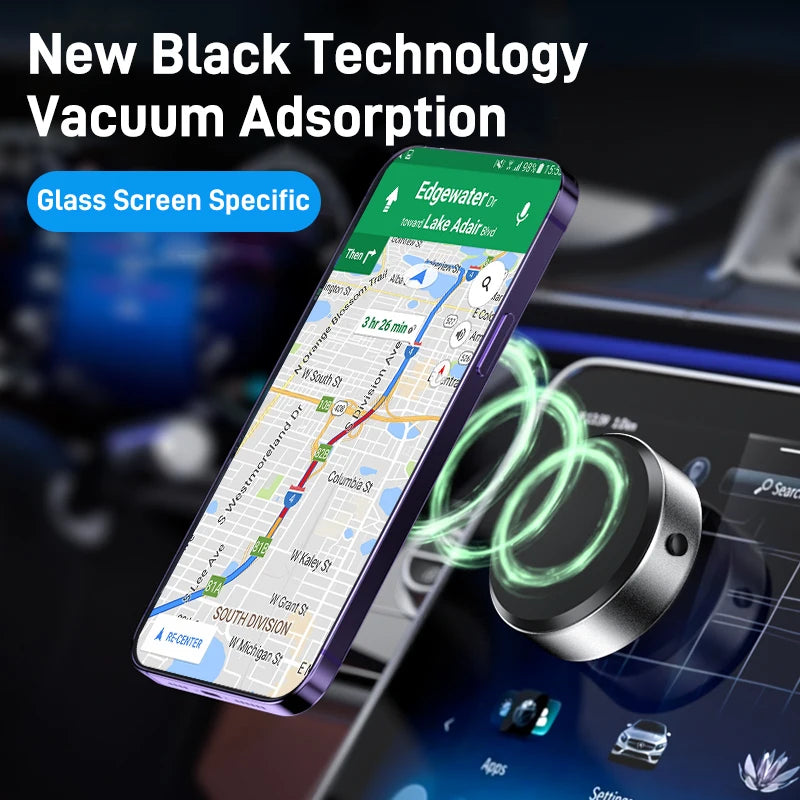 Magnetic Mobile Phone Holder Intelligent Car Mount Cell 360°Rotation Black Technology Stable  Suction Universal  Vacuum Adsorpti