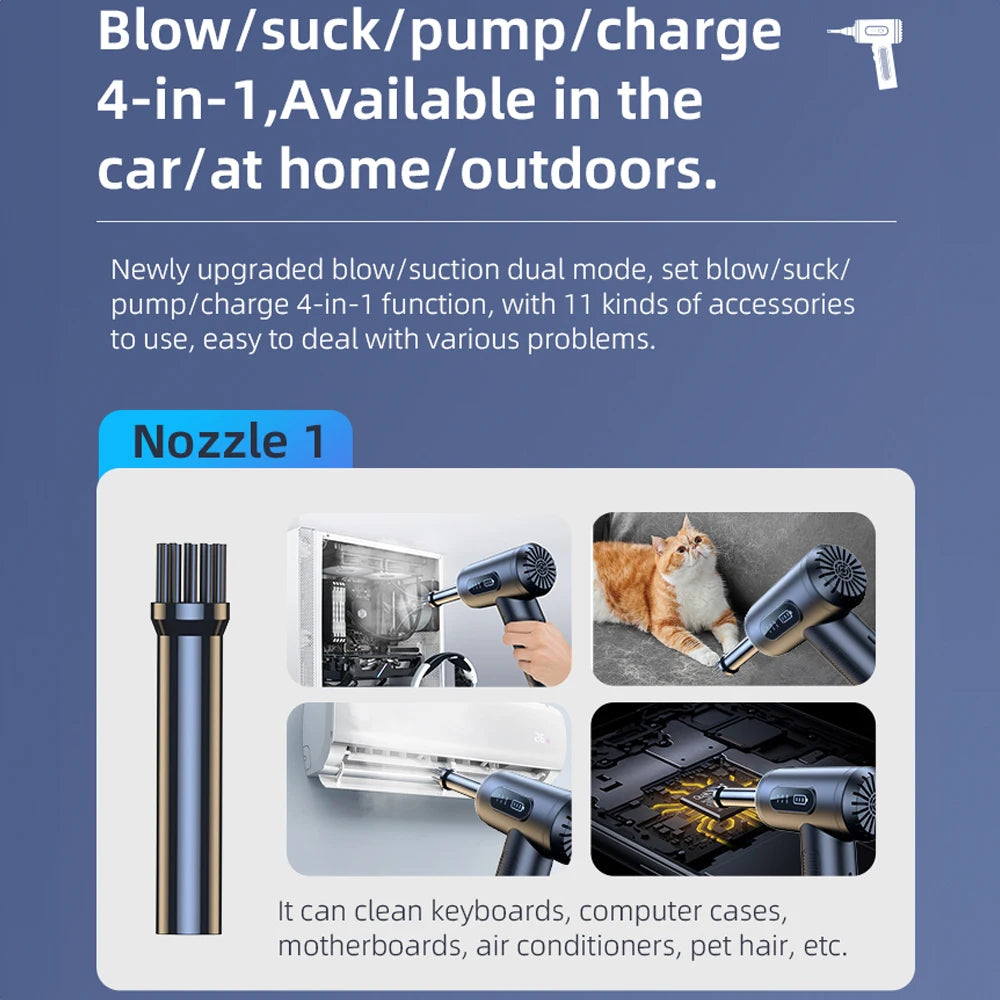 Car Vacuum Cleaner Wireless Vacuum Cleaner Handheld Vacuum Pump Mini Vacuum Cordless Robot for Car Home Appliance Strong Suction