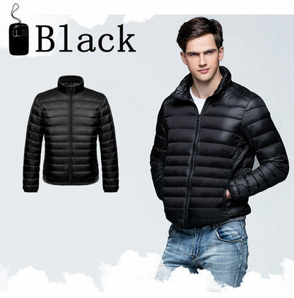 Winter Men's Down Jacket Ultra Light Down Jacket Men Windbreaker Feather Jacket Man Lightweight Portable Warm Coat Down Jacket