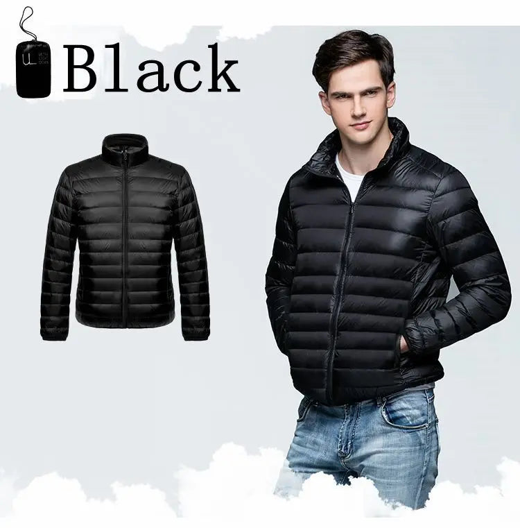Winter Men's Down Jacket Ultra Light Down Jacket Men Windbreaker Feather Jacket Man Lightweight Portable Warm Coat Down Jacket