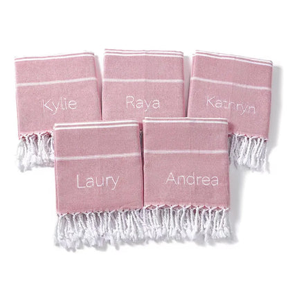 Custom Embroidery Beach Towel 90x180CM Travel Turkish Large Towels with Monogram Customized Towel Tassels Bath Towel