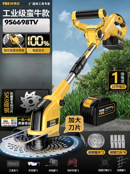 Electric lawn mower Small household lawn Lithium battery rechargeable  mower High power lawn mower