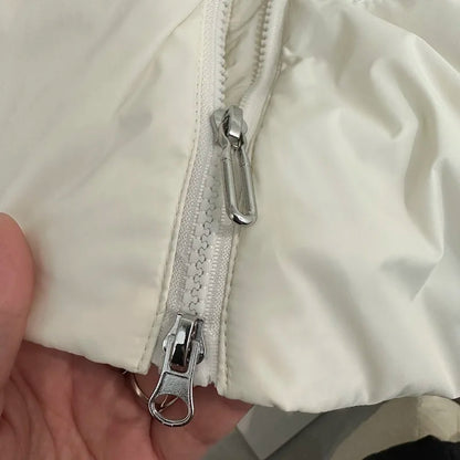 Down Jacket Women Sleeveless 2024 New Down Vest Female Standing Collar Short Coat Loose White Down Jacket Vest Small European