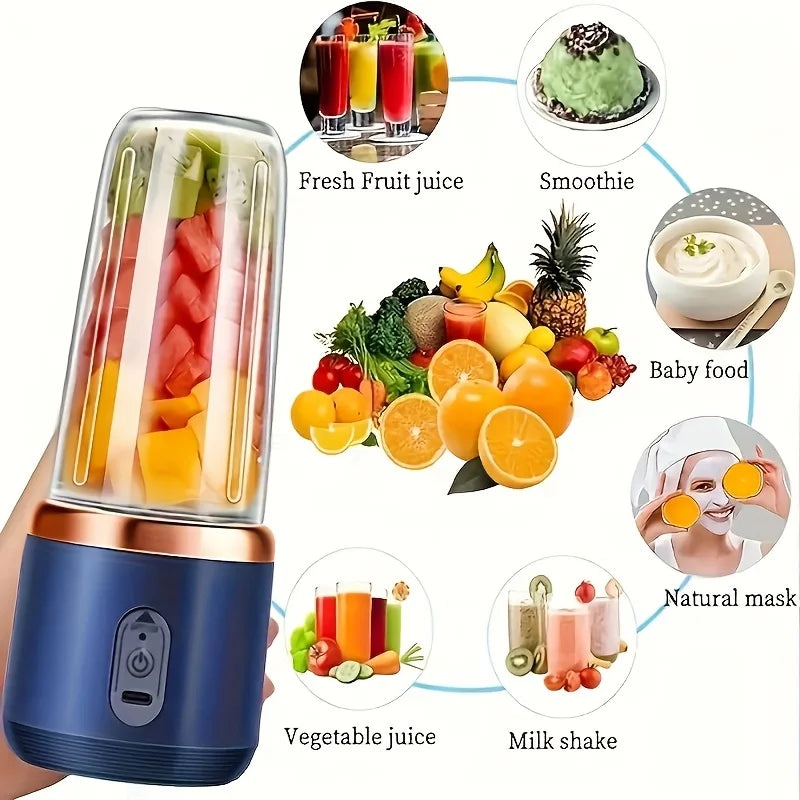 Multifunctional Portable Juicer, 2-in-1 Fruit Blender and Juicer with 6 Blades