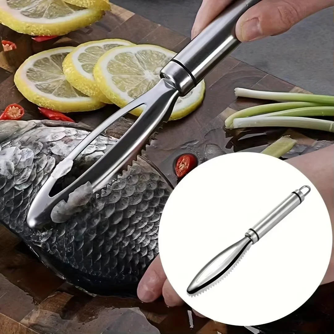 New Stainles Fish Scales Scraping Graters Fast cleaner Remove skin brush Cleaning Scraper Peeler bone scaler Tongs tweezers tool