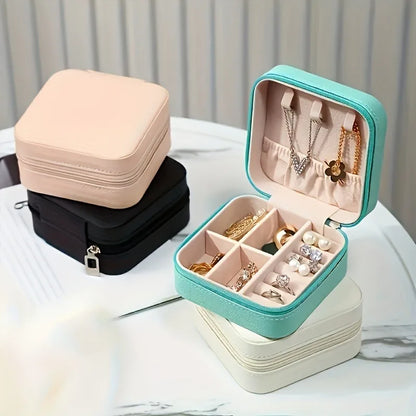 A portable organizer for travel jewelry boxes, storage bags, rings, earrings, necklaces, and bracelets - the perfect gift for wo