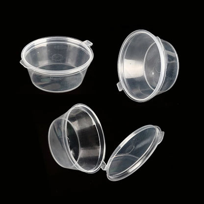 100pcs 45ml Disposable Sauce Cups Plastic Takeaway Cup with Lids Spices Food Packaging Containers Restaurant Kitchen Supplies