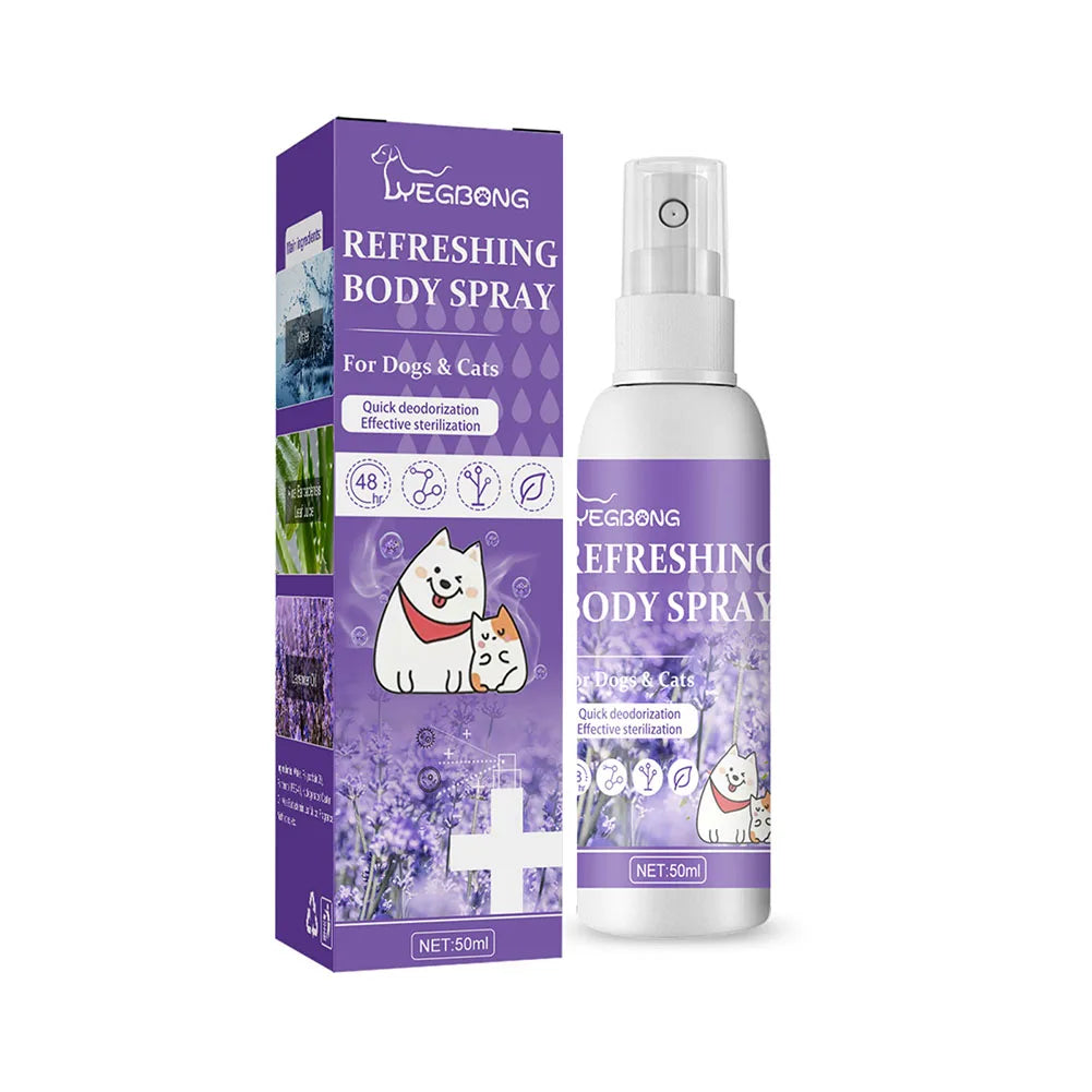 Lavender Oil Dog Deodorizer Spray Deodorizing Perfume Remove Odor 50ml Pet Deodorant Spray Pet Supplies for Smelly Dogs
