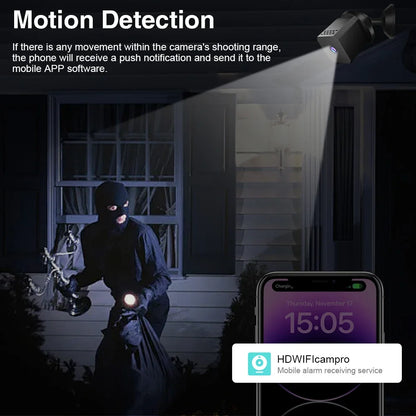 Smart Security Camera Mini Outdoor 1080P WiFi Night Vision Human Detection 2-Way Audio Cloud/SD Storage Camara Espia Smart Home