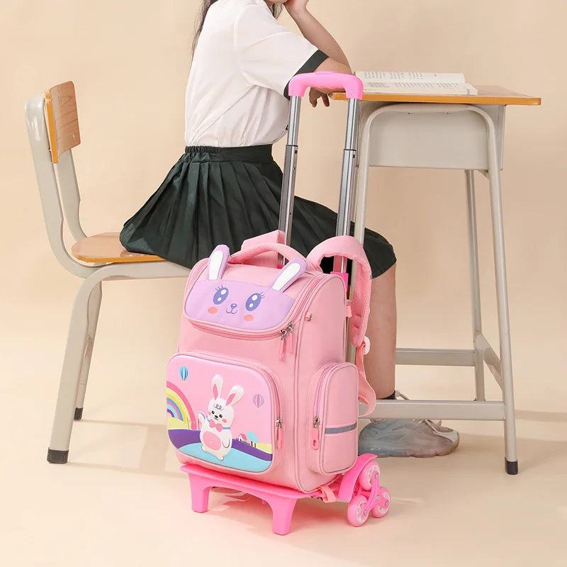 Kids Trolley Backpack For Girls Primary School Rolling Backpack for Boys School bag with Wheels School Wheeled Backpack Book Bag