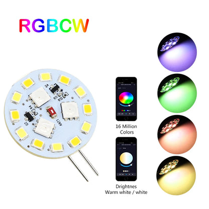 LED Smart RGBW G4 Bulb 8W Bi-pin Bluetooth Tuya SmartLife Controller Intelligent Deep Dimming Color Changing DIY Party Pathways