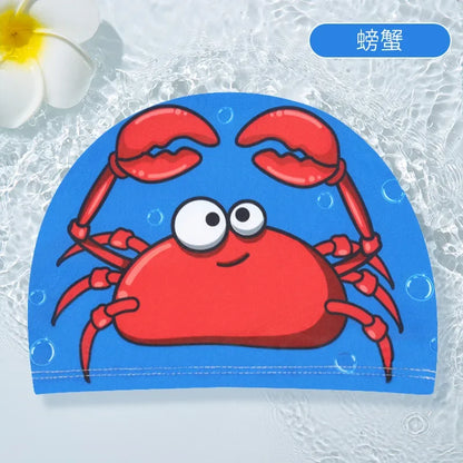 10pcs Children's Swimming Caps Elastic Fabrics Swimming Pools Water Sports Boys' and Girls' Swimming Caps Boys' Swimming Caps