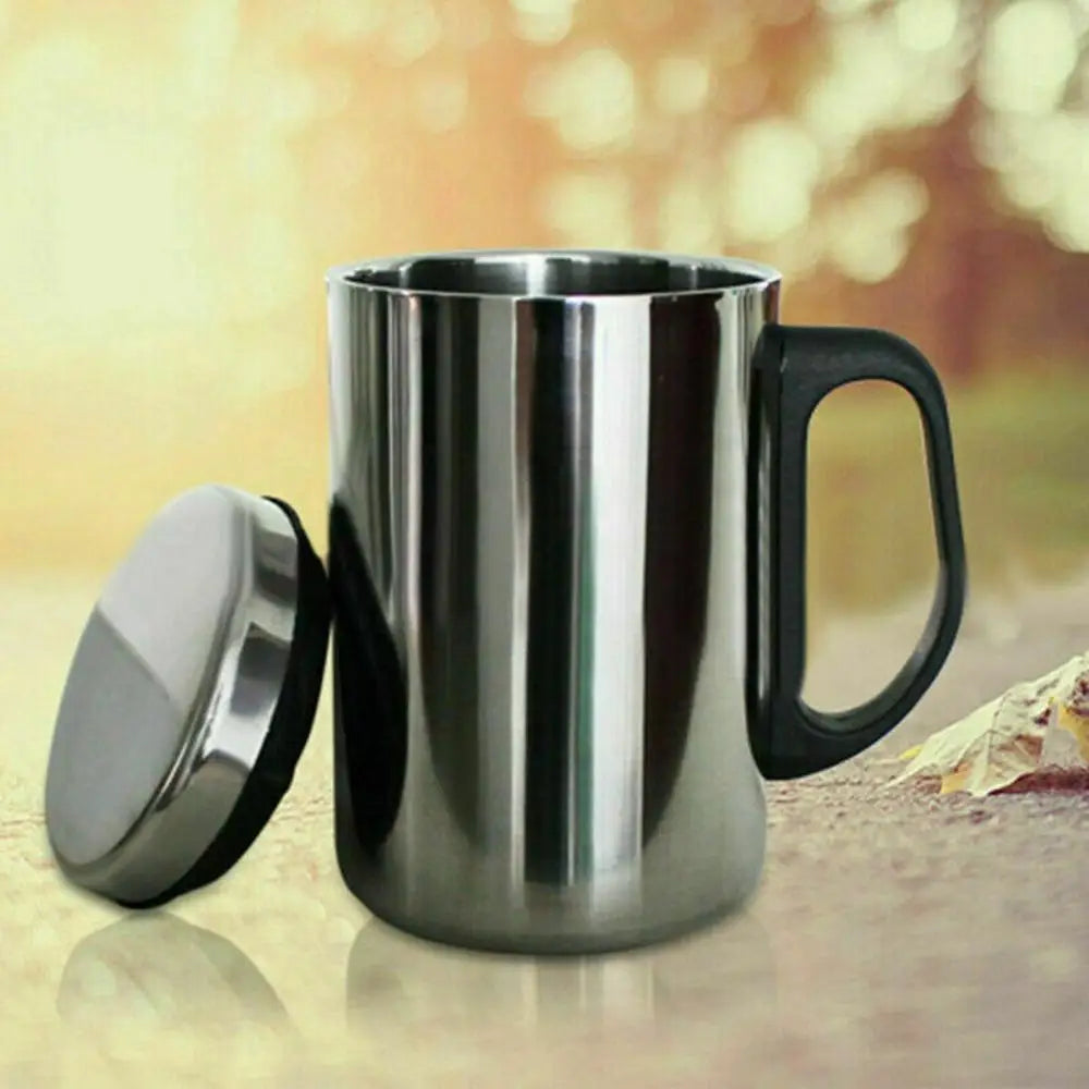 Steel Travel Lid Thermal Camping Vacuum Flask Water Bottle Tea Cup Coffee- Mug