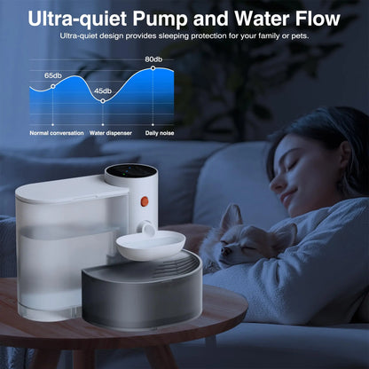 Cat Water Fountain, Automatic Pet Water Dispenser for Puppy, Rechargeable Wireless Cat Drinker No Need Filter, Cat Accessories