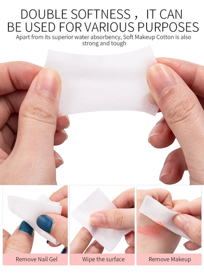 450pcs Lint-Free Nail Polish Remover Wipes Cotton Wipes Manicure Cleaner UV Gel Nail Polish Removal Pads Papers Cleansing Tools